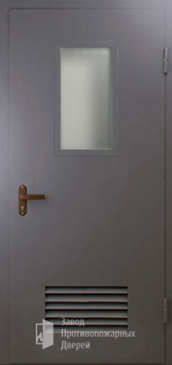 Фото двери «Техническая дверь №5 со стеклом и решеткой» в Краснознаменску