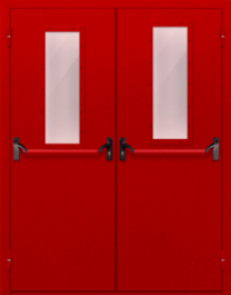 Фото двери «Двупольная с стеклом и антипаникой (красная)» в Краснознаменску