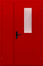 Фото двери «Полуторная со стеклом (красная)» в Краснознаменску